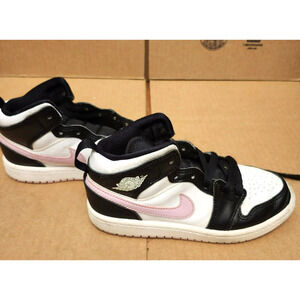 Nike Jordan 1 Kids 13.5 C Mid White‎ Black Light Arctic Pink
